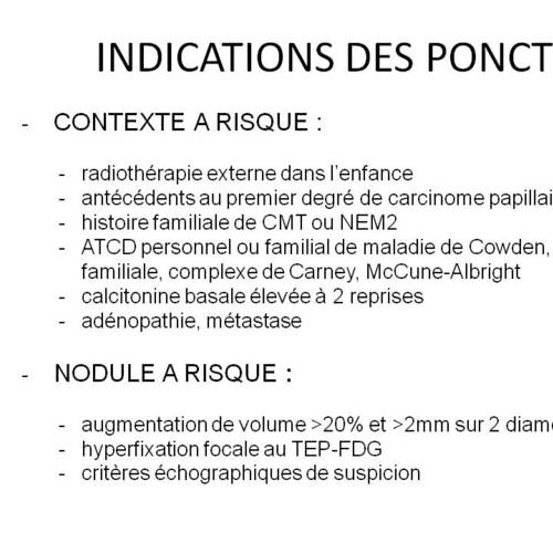 INDICATIONS DES CYTOPONCTIONS